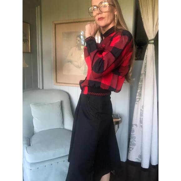 Plaid Jacket, Cropped Jacket,  Baseball Jacket, 80s Jacket | Small - Medium - Picture 6 of 9